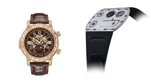 Watches Patek Philippe and Ferrari Richard Mille